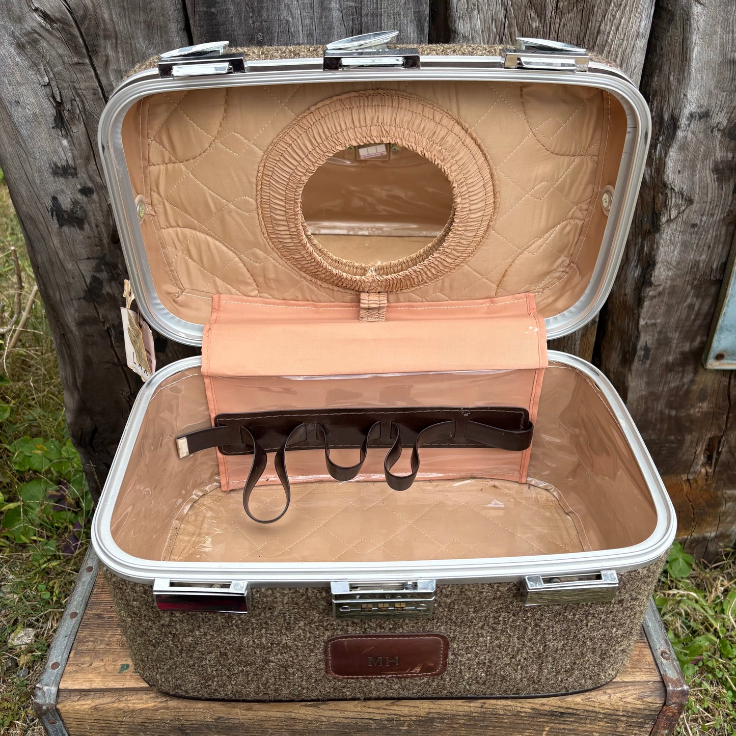 【1950s USA vintage】SKYWAY Train Case tweed