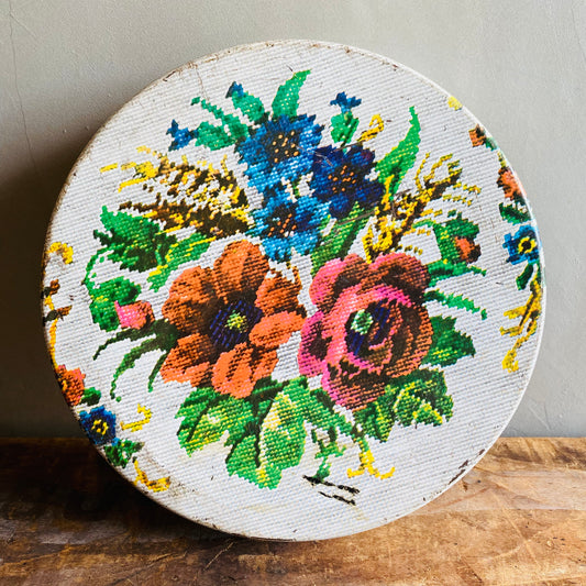 【vintage】TIN缶 花 ラウンド