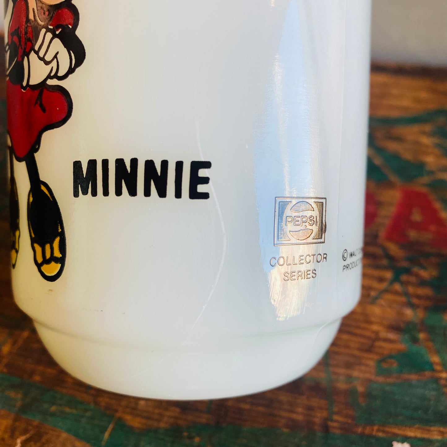 【1980s USA vintage】Fire-King PEPSI Disney MINNIE