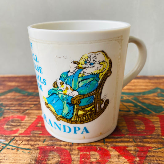 【vintage】plastics mug GRANDPA