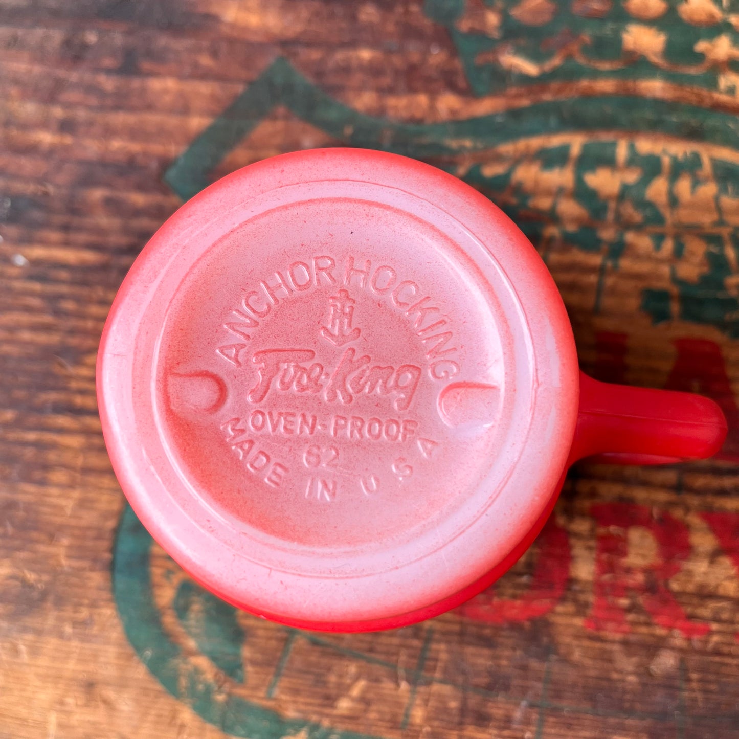 【1960s USA vintage】FIRE KING スタッキングマグ グラデーション レッド×ブラウン