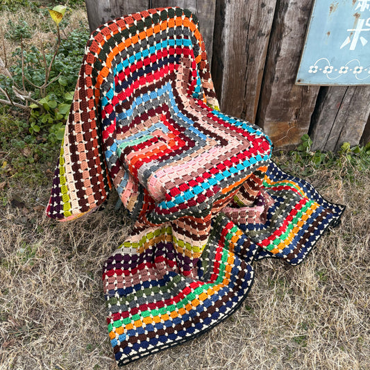 【USA vintage】 granny square blanket