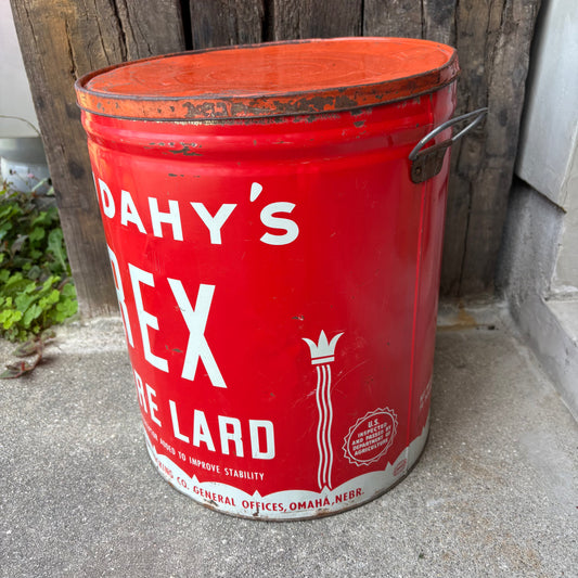 【1960s USA vintage】CUDAHY’S “REX PURE LARD” Tin can