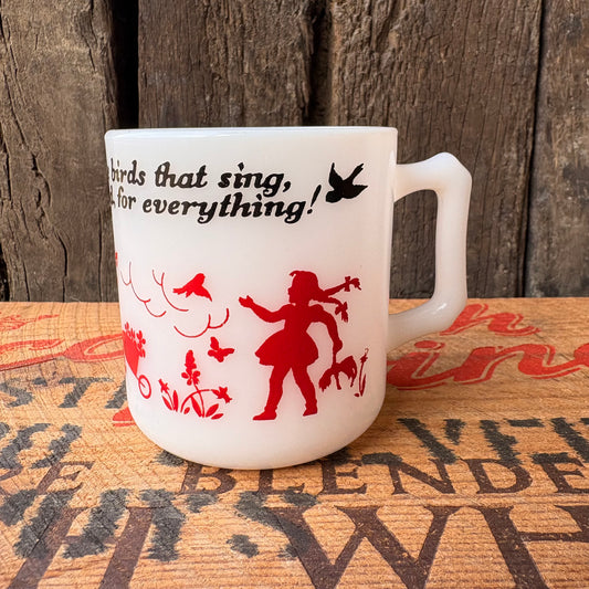 【USA vintage】HAZEL ATLAS milk glass mug