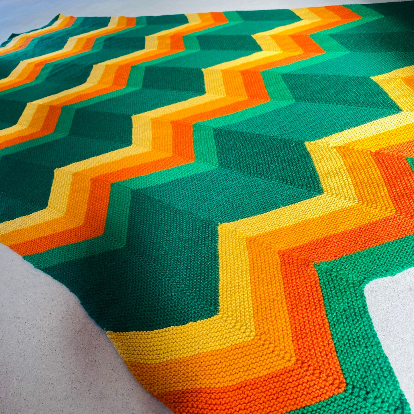 【1970s USA vintage】グラニーブランケット クロシェ グリーン