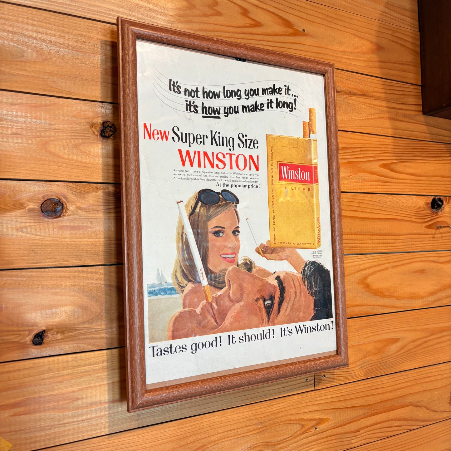 【1967 USA Vintage】 LIFE Magazine Framed Ads Winston