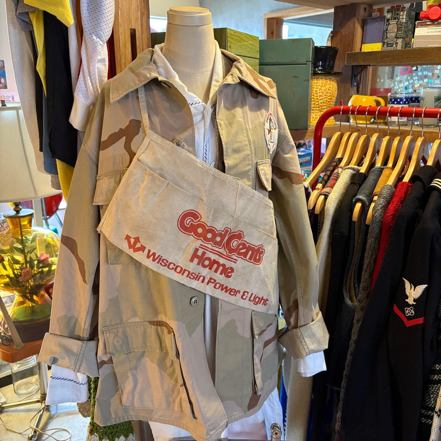 【1960s-1970s USA vintage】Wisconsin Power & Light Advertising Work Apron