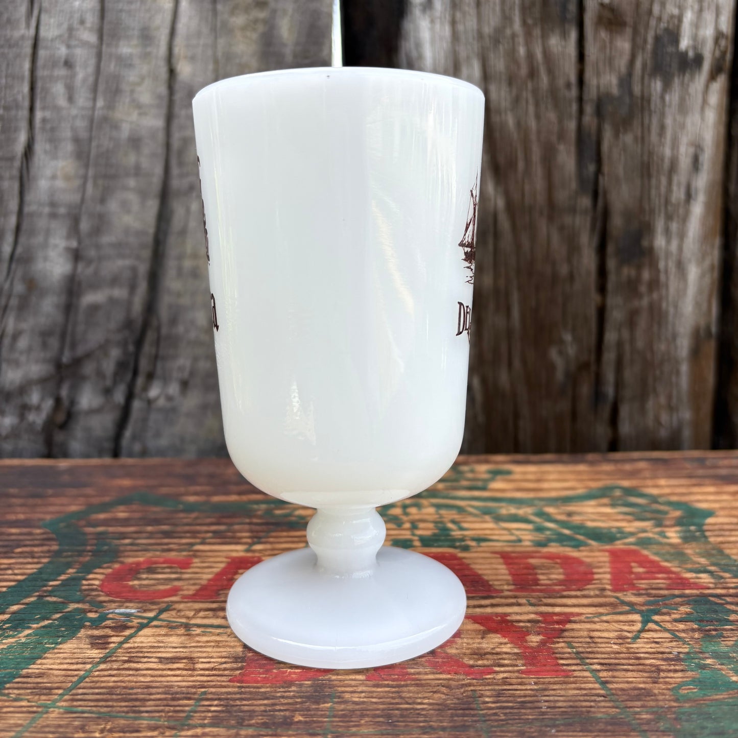 【1960s USA vintage】Footed Milk Glass Mug