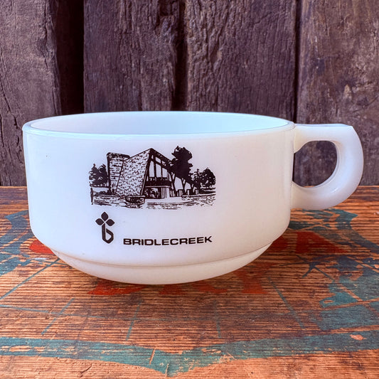 【USA vintage】milkglass soup mug