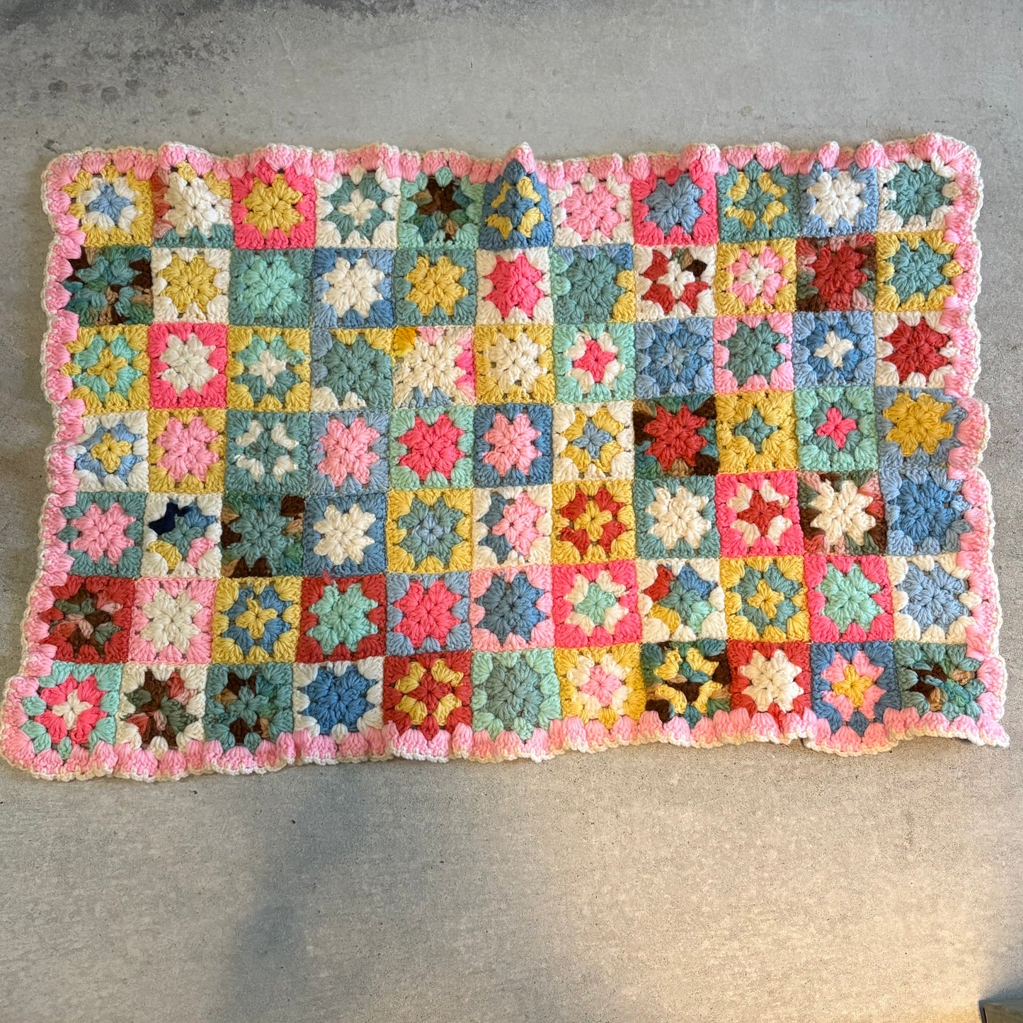 【USA vintage】granny blanket pastel color