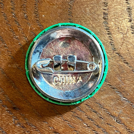 【USA vintage】缶バッジ Clover eyes smiley