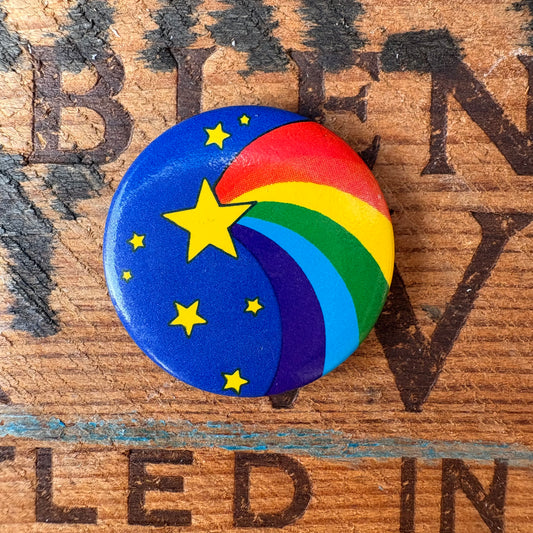【USA vintage】Rainbow Shooting Star Pinback Button