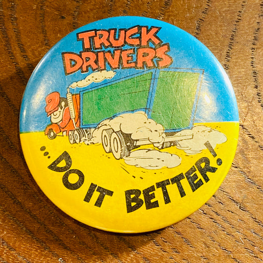 【1973 USA vintage】缶バッジ TRUCK DRIVERS