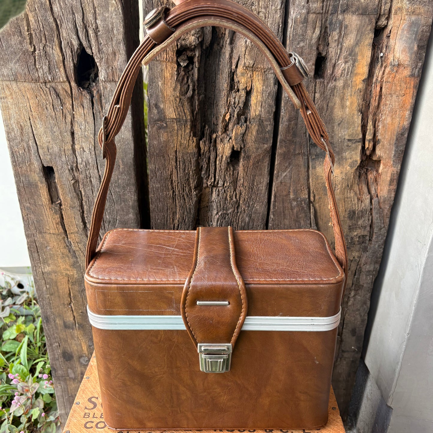 【1970s USA vintage】Leather Camera Bag