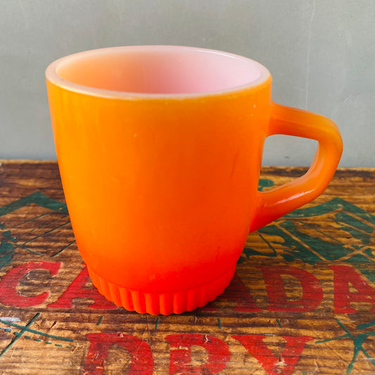 【1960s USA vintage】Fire-King RIBBED BOTTOM オレンジ