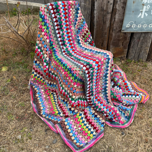 【USA vintage】granny blanket colorful