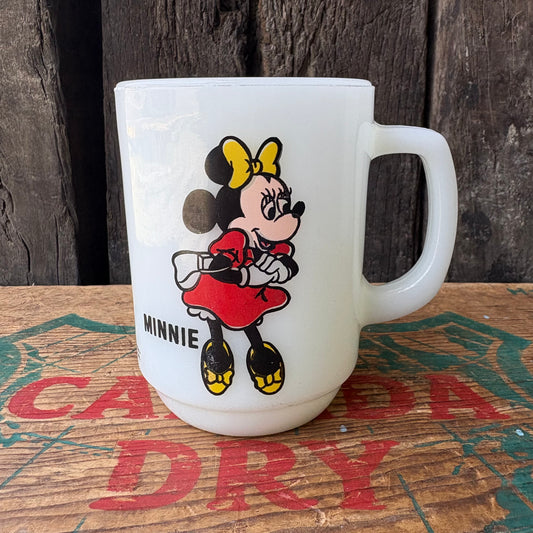 【1980s USA vintage】Fire-King PEPSI Disney MINNIE mugcup