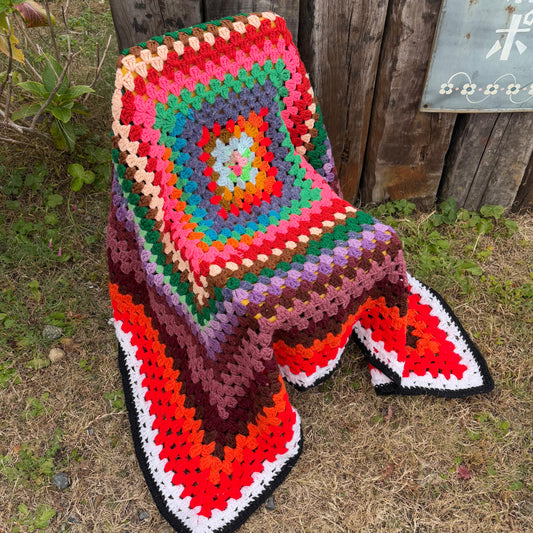 【USA vintage】granny blanket square