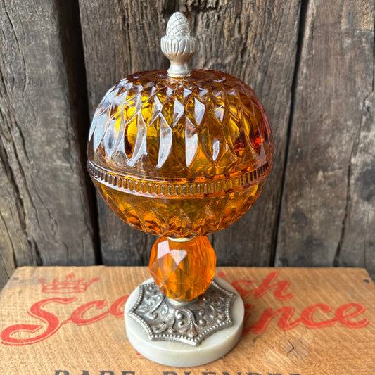【USA Vintage】Amber Glass Candy Dish