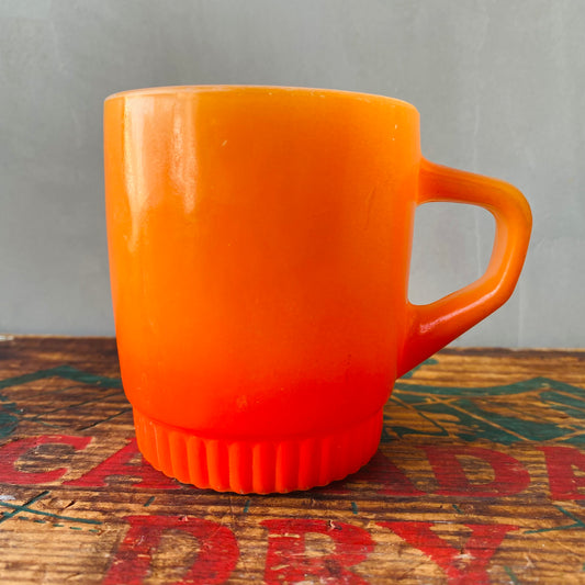 【1960s USA vintage】Fire-King RIBBED BOTTOM オレンジ