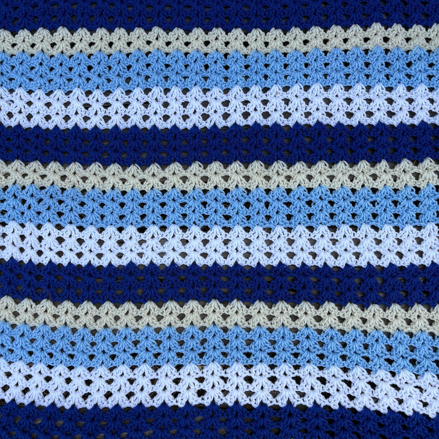 【USA vintage】granny blanket Blue