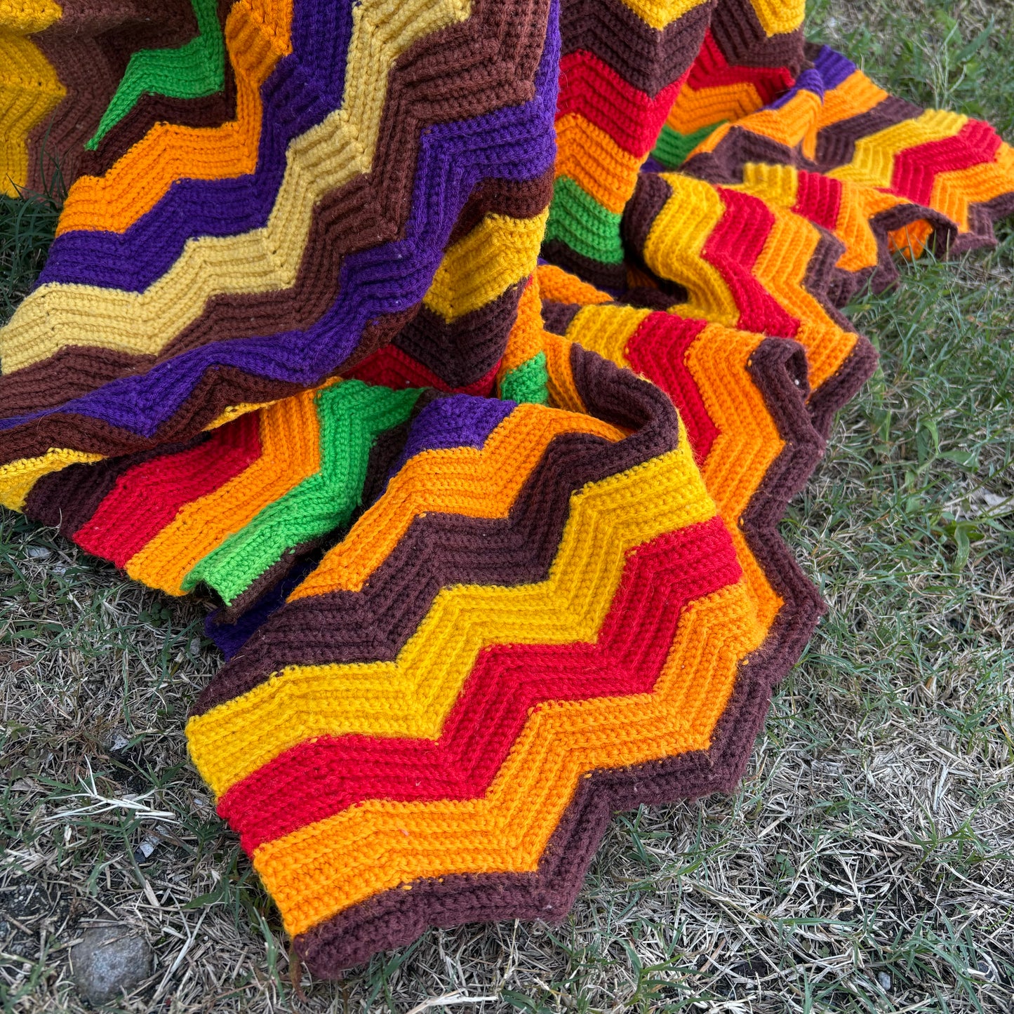 【USA vintage】granny blanket colorful