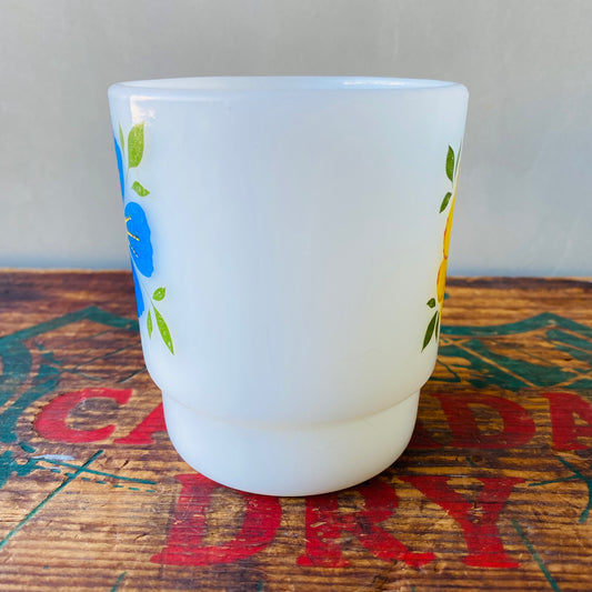 【1960-1976 USA vintage】Fire-King デイブレイカー ブルー×イエロー