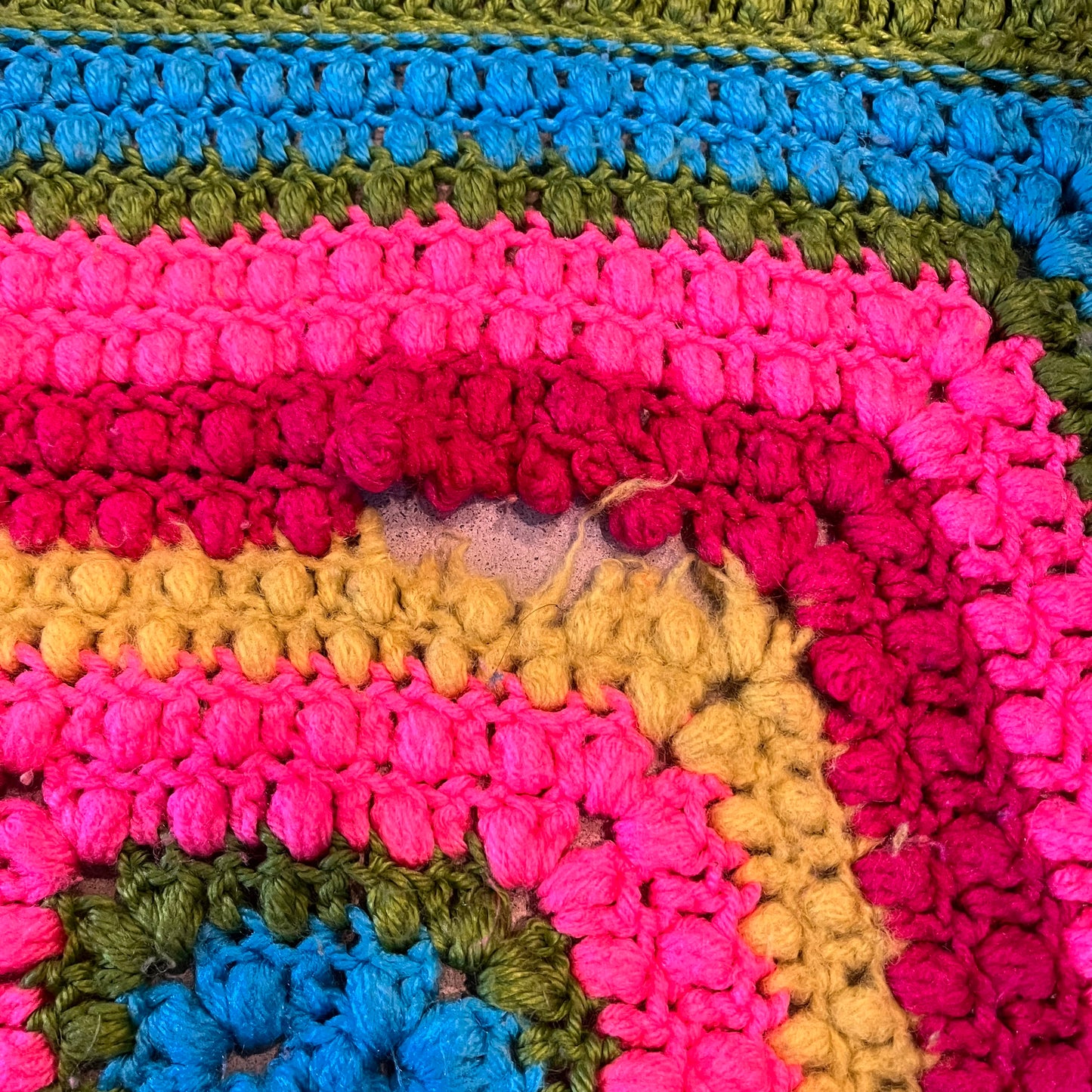 【USA vintage】グラニーブランケット レインボースクエア