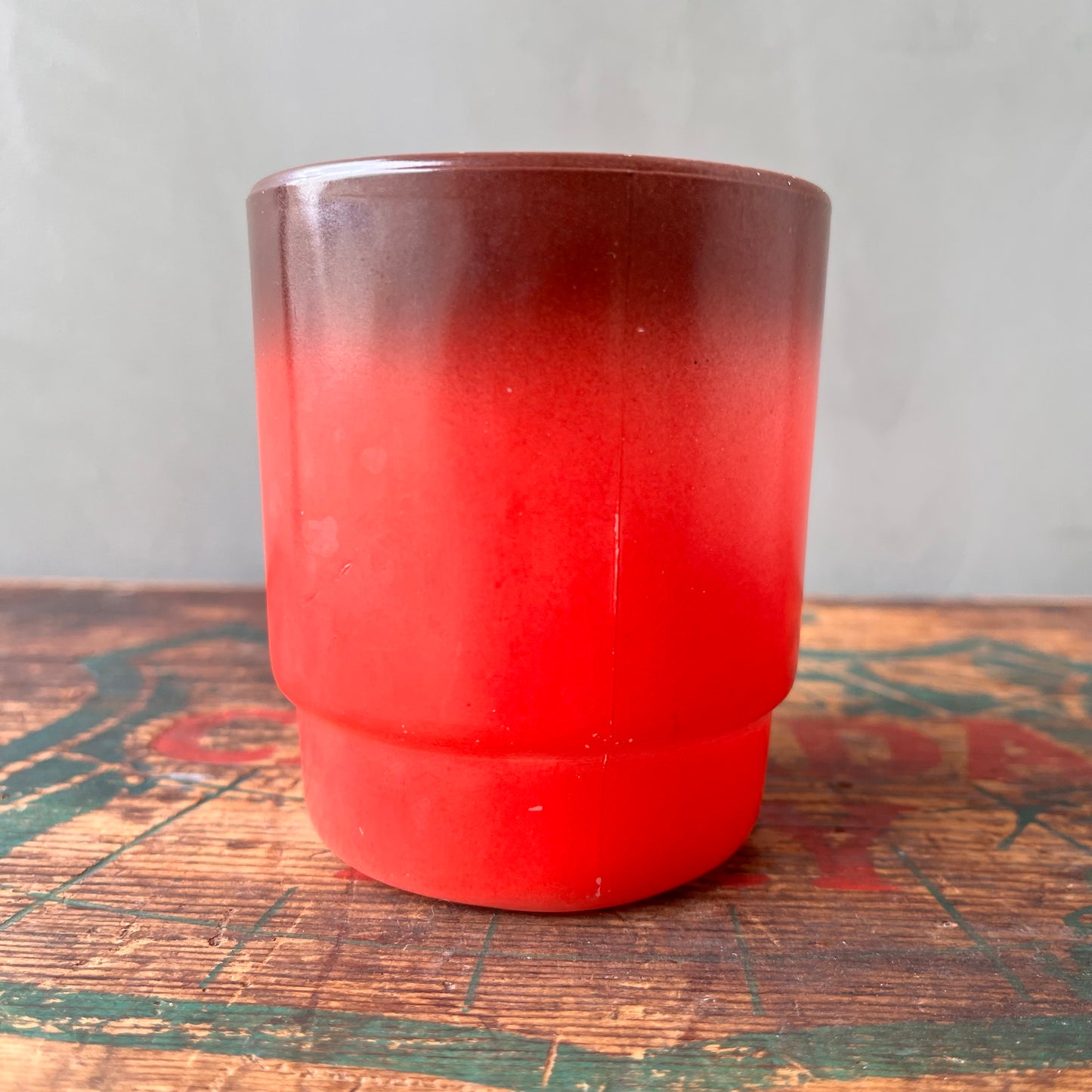 【1960s USA vintage】FIRE KING スタッキングマグ グラデーション レッド×ブラウン