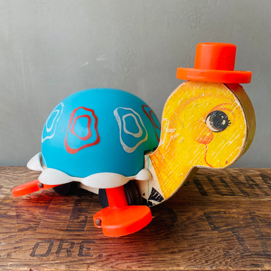 【1962 USA vintage】FISHER PRICE タートル プルトイ