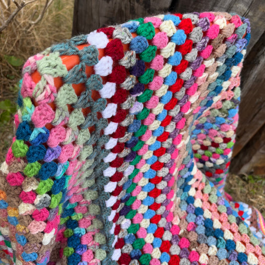 【USA vintage】granny blanket colorful