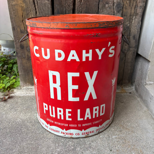 【1960s USA vintage】CUDAHY’S “REX PURE LARD” Tin can