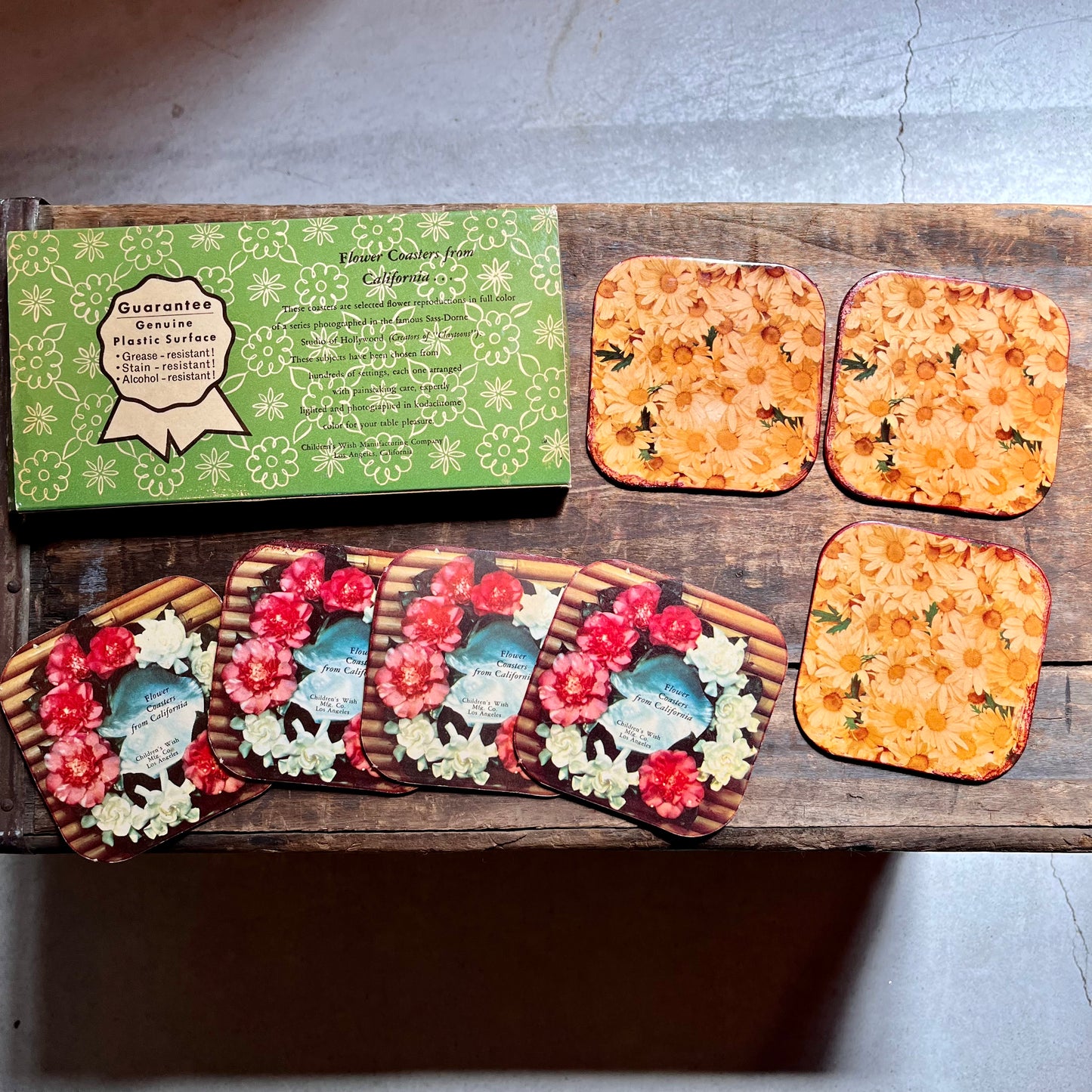 【USA vintage】コースター Flower Coasters from California