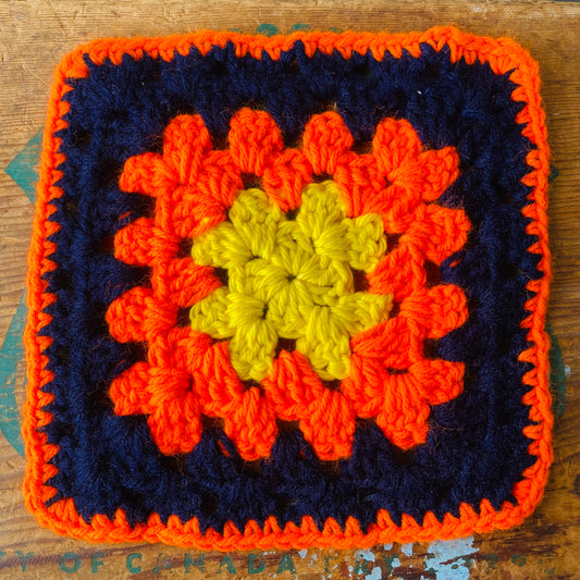 【USA vintage】granny square mini rug