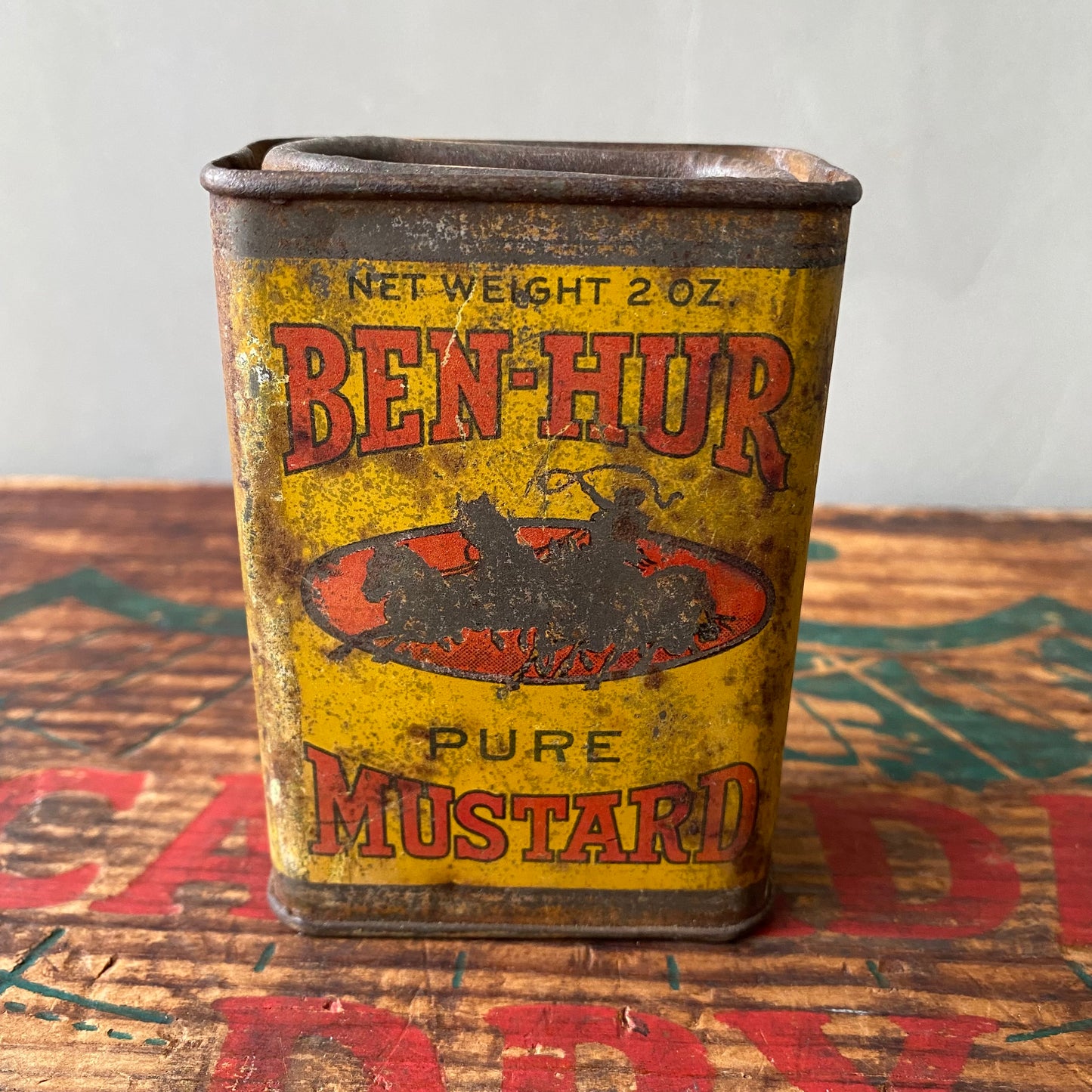 【1950s USA vintage】tin can MUSTARD