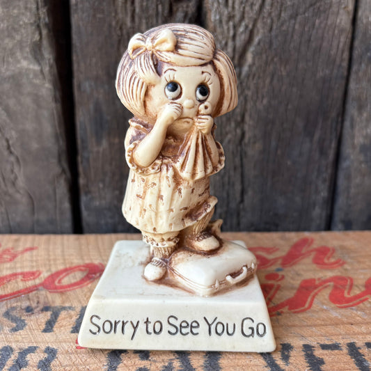 【1975 USA vintage】R&W Berries “Sorry to See You Go” Message Doll