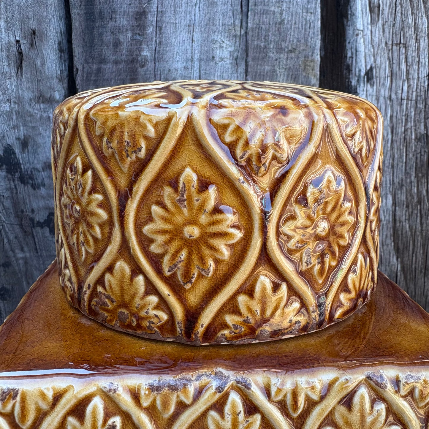 【USA vintage】Flower cookie jar