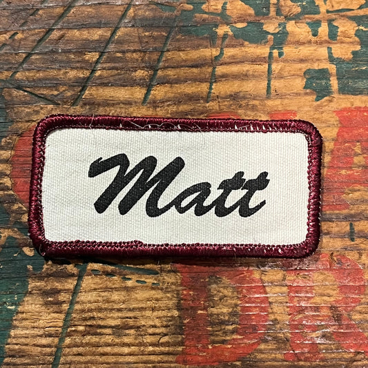 【USA vintage】Name Tag Patch Matt