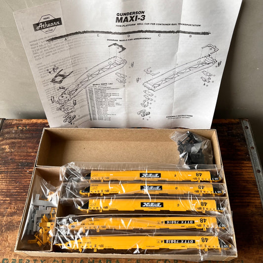 【USA vintage】Athearn Gunderson Maxi-3 Five Platform Well Car 5911 HO Scale Trains