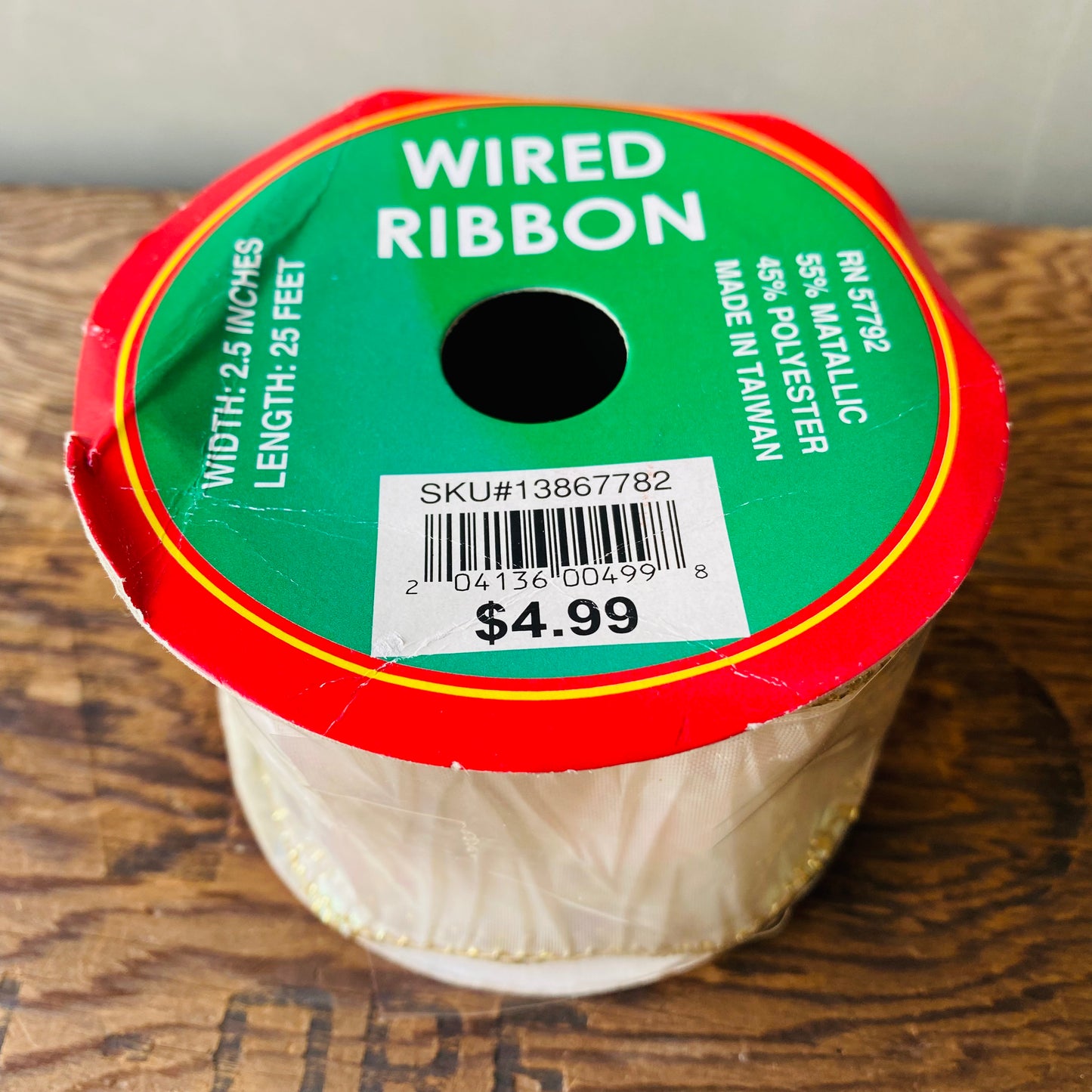 【vintage】クリスマス ラッピングリボン ゴールド