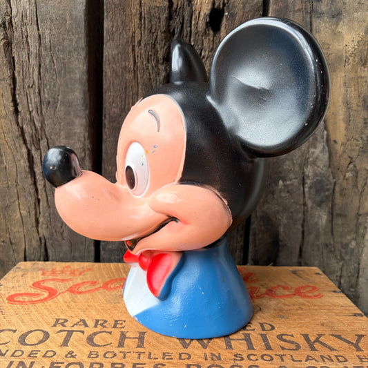 【1971 USA vintage】PLAY PAL Disney Mickey Mouse Head Coin Bank