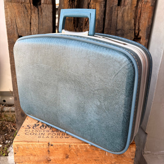 【1960s-1970s vintage】Blue Travel Suitcase