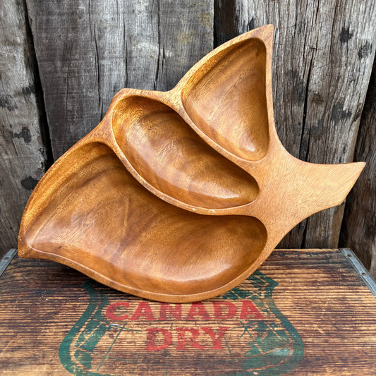 【USA vintage】HANALEI WOODS Monkeypod Hawaiian Bowl