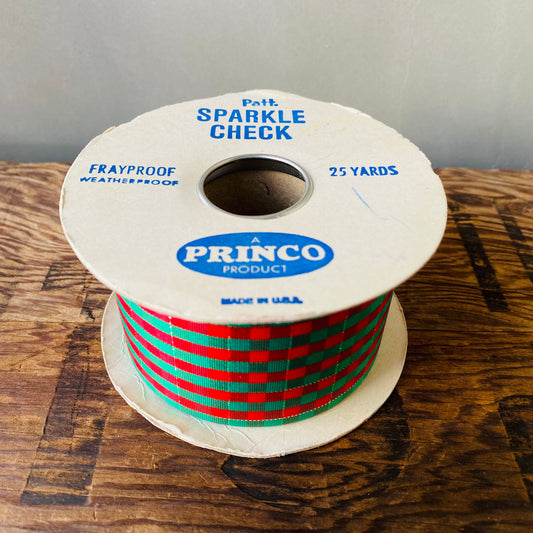 【vintage】クリスマス ラッピングリボン チェック