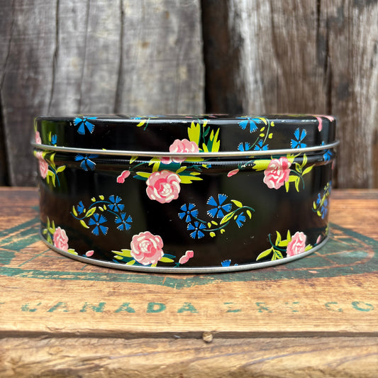 【USA vintage】round tin can Flower