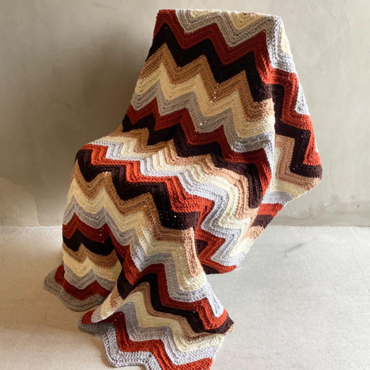 【1970s USA vintage】グラニーブランケット クロシェ ブラウン