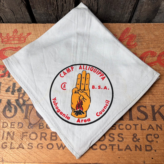 【USA vintage】CAMP ALLIQUIPPA B.S.A. Yohogania Area Council Boy Scout Neckerchief