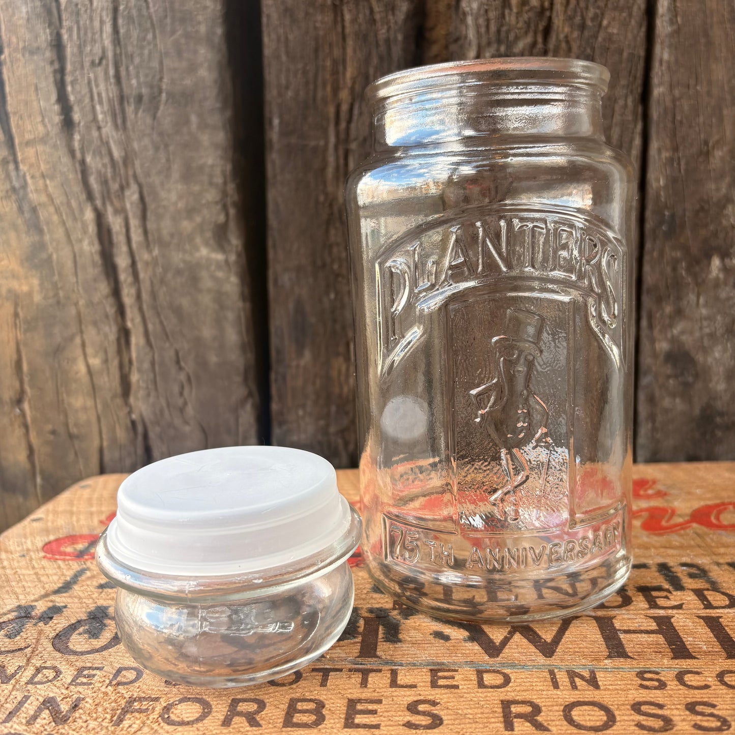 【1980s USA vintage】Mr. Peanut 75th Anniversary Glass Jar