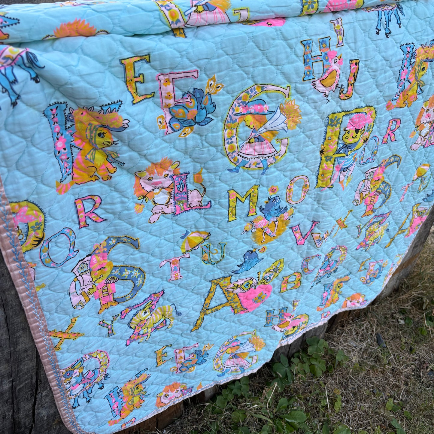 【USA vintage】baby quilt