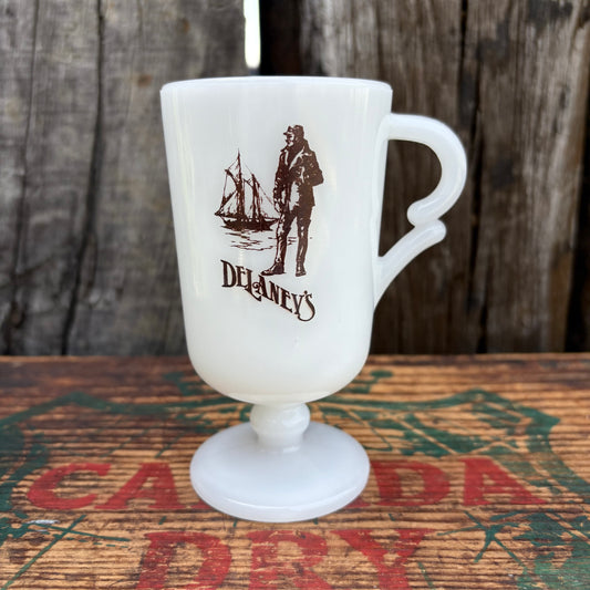 【1960s USA vintage】Footed Milk Glass Mug